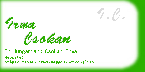 irma csokan business card